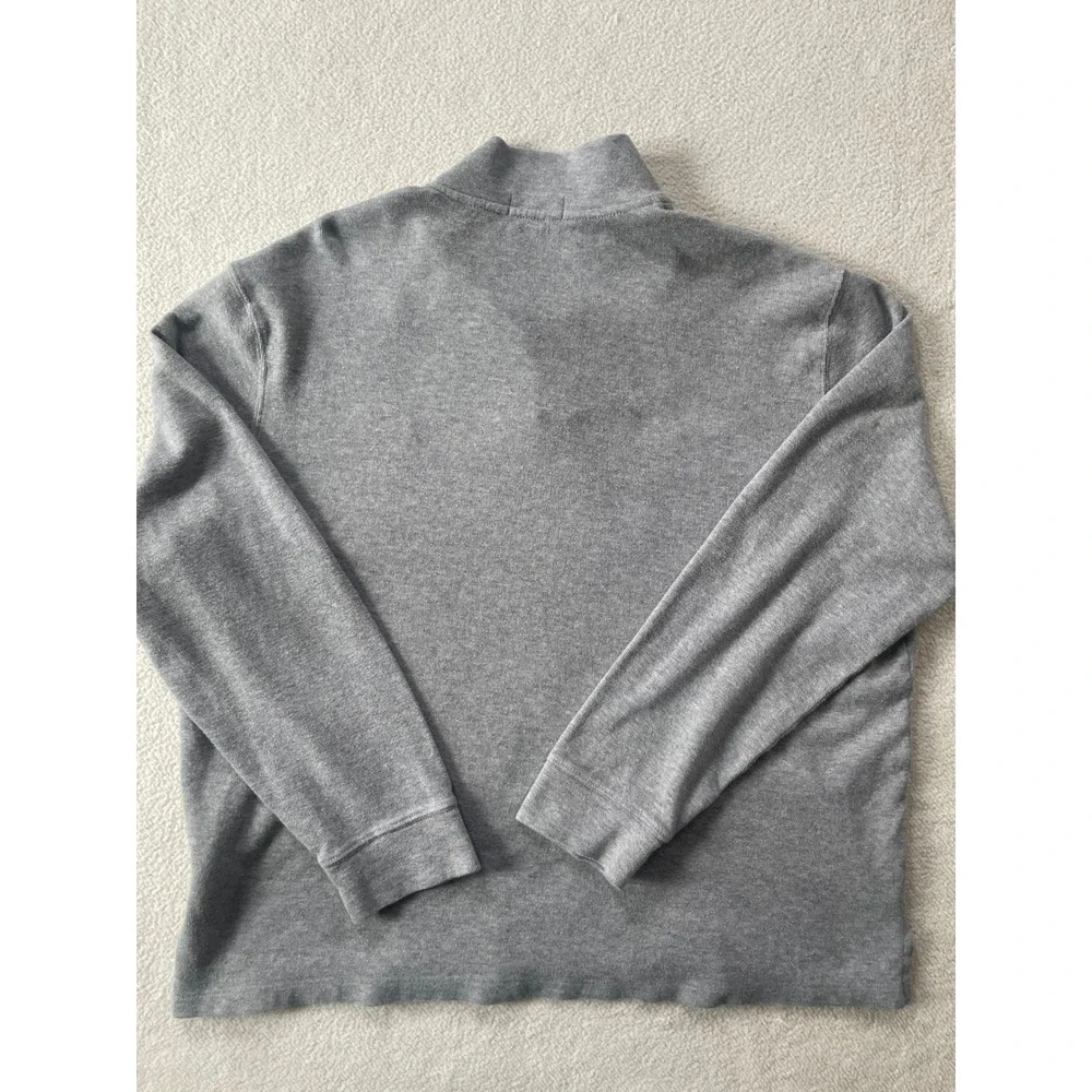 Polo Ralph Lauren Mens Extra Large Quarter Zip Pullover Grey Estate Rib Sweater